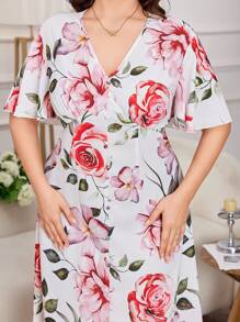 Modelyn Plus Size Floral Print Dress
