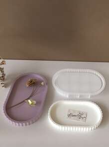 椭圆形托盘树脂铸造模具套装 - 适用于珠宝碗、盆、石膏、混凝土、DIY 工艺品的硅胶模具 - 适用于树脂艺术的椭圆形和混合形状模具套件 - 白色 - 查看 8