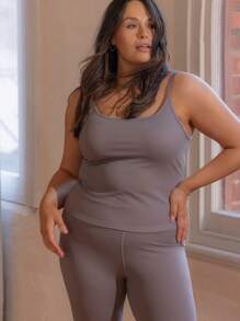 Aralina Curve Leisurewear 吊带运动背心 - 咖啡棕 - 查看 6