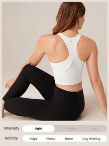 GLOWMODE FeatherFit™ Mesh Back Cropped Performance Tank Top Low Impact Yoga Daily Gym
