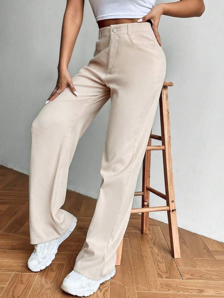 SHEIN EZwear ハイウエストワイドパンツ | SHEIN JAPAN
