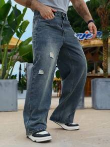 DAZY Jeans azules de estilo de calle estilo primavera desgastados y desgarrados