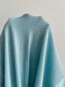 Franclia Women's Mint Green Elegant Draped Neck Backless Bodysuit, Suitable For Summer Vacation - Blue - View 3