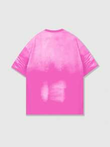 ROMWE MEN Grunge Punk Camiseta de manga corta de cuello redondo con lavado vintage para hombre, regalo de novio de estilo de moda callejera