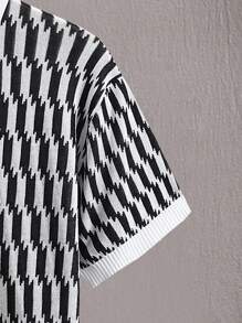 Manfinity Homme Top tricoté casual simple à boutons contrastés de couleur unie pour hommes