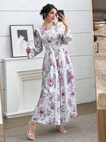 Yasmyna 优雅浪漫蕾丝拼布前后系带时尚年轻清新女士连衣裙 - 彩色 - 查看 3