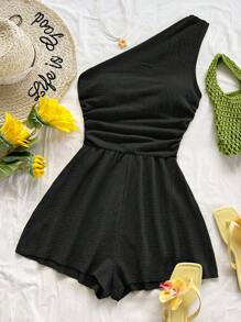 Soleia Damski swobodny kombinezon na ramiączkach typu spaghetti na wakacje, z odkrytymi ramionami, świąteczne bluzki do szkoły, stroje na powrót do szkoły, damskie ubrania na powrót do szkoły, jesienne ubrania dla kobiet, gotycka odzież damska, stroje klubowe, seksowne kostiumy na Halloween, sukienka klubowa, stroje na wyjścia, stroje na koncerty, strój na koncert country - Czarne - Zobacz 6