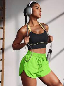 POWERISTA Powerista High Waist Plain Knotted Summer Sporty Shorts Workout Short