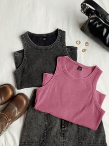 Comfortcana 2-Tone Snowflake Jacquard Knit Tight Top Set - Pink - View 5