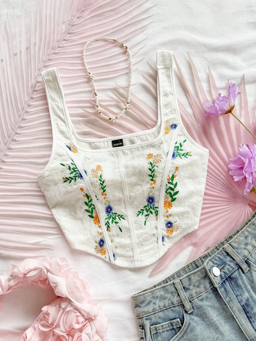 Soleia Áo ba lỗ họa tiết xương cá thêu dệt kim Jacquard hiệu WYWH dành cho nữ, màu trắng - Nhiều màu - Xem 1