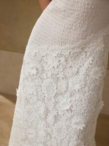 MOTF PREMIUM VESTIDO CON CREMALLERA DE ENCAJE GUIPUR - Blanco - Ver 2