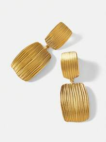 MOTF PREMIUM 18K GOLD PLATED GEOMETRIC DANGLE EARRINGS - Gold - View 6