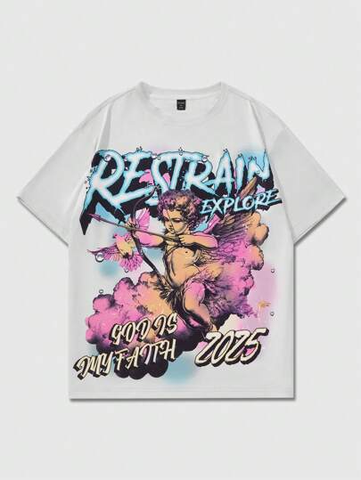 Street Life Men's Street Life No.23 Icon Print Short Sleeve T-Shirt, Sports Vintage Street Style