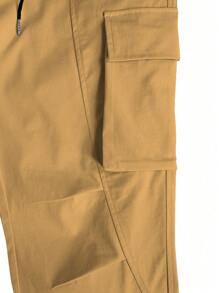 Manfinity LEGND Loose Men Flap Pocket Side Drawstring Waist Cargo Pants Men Cargo Pants - Multicolor - View 5
