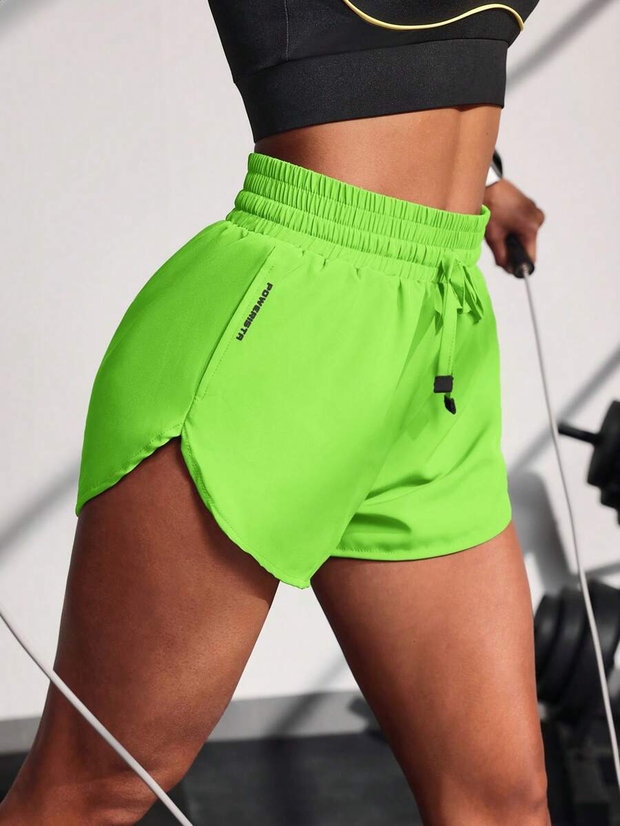 POWERISTA Powerista High Waist Plain Knotted Summer Sporty Shorts Workout Short