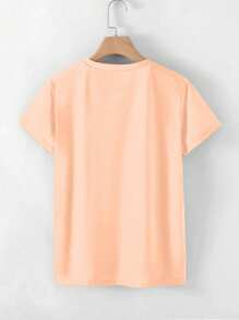 SHEIN LUNE Camiseta de manga corta con gráfico de letra "PERFECTLY Imperfect" Blusas gráficas para mujer