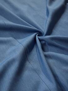 MOTF PREMIUM 优雅蕾丝拼布女式牛仔连衣裙 - 藍色 - 查看 7