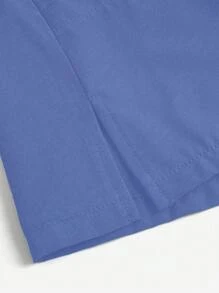 TaskEZ Chaqueta de uniforme de manga larga con bolsillo con cremallera de color contrastante - Agua verde azul - Ver 5