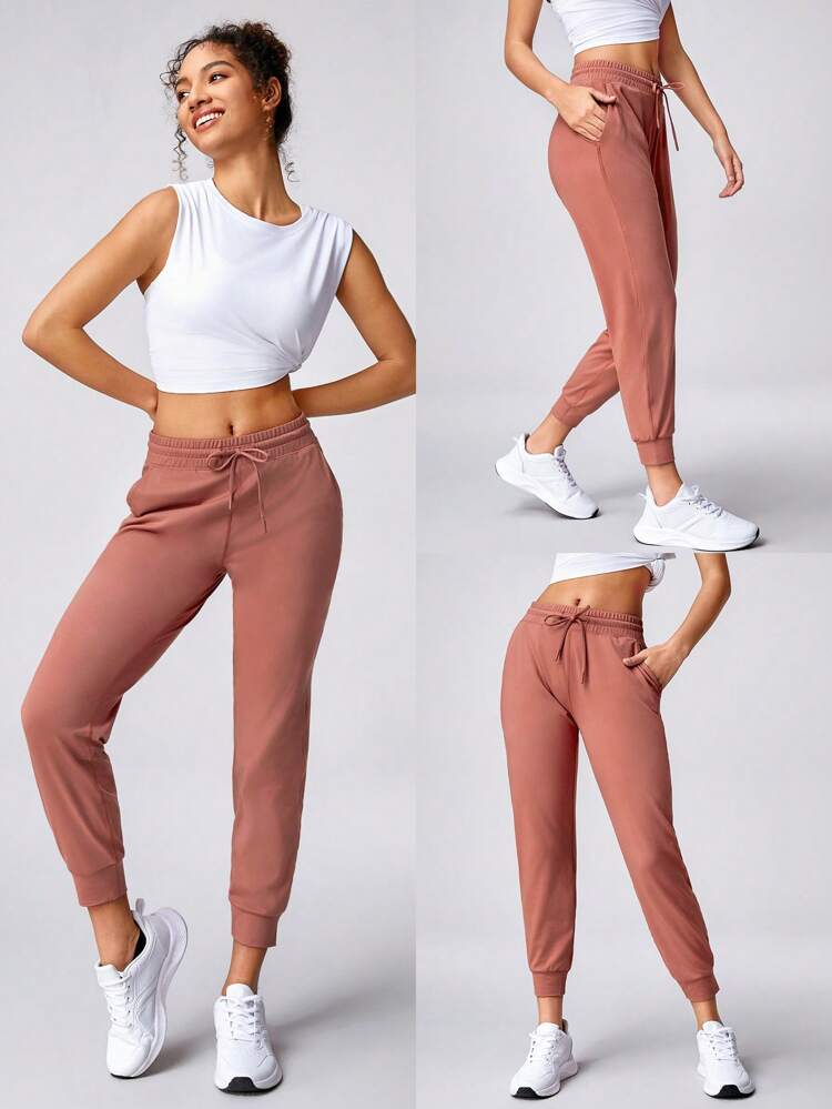 24" Cloudknit Fitted Drawstring Pocket Sweatpants Ankle Length