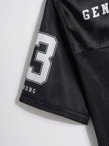 SHEIN 2pcs Set Teen Boy's Casual Sports College European And American V-Neck Mesh Sportswear Short-Sleeved Tops And Shorts Set With Digital Patterns Suitable For Kids Outfits Toddler Boy Clothes Back To School Boys Set Suitable For Birthday Parties, Evening Parties, Performances, Weddings, Baptisms, Opening Ceremonies Daily Suitable For Daily Use Suitable For School Suitable For Travel Suitable For Sports Suitable For Spring And Summer Seasons