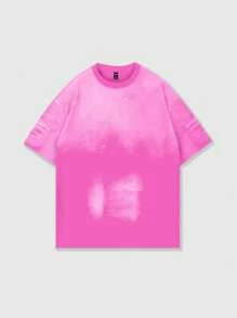 ROMWE MEN Grunge Punk Camiseta de manga corta de cuello redondo con lavado vintage para hombre, regalo de novio de estilo de moda callejera