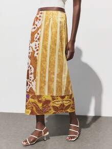 Maija 女式拼布印花长款直筒裙 女式波西米亚风度假服 女式音乐会服 女式西式服装 女式西式生日服 女式波西米亚风服装 女式夏季服装 波西米亚风女装 女式波西米亚风服装 - 玫紅色 - 查看 8