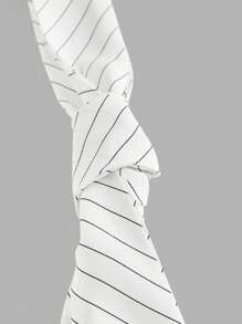 SHEIN MOD 系带开衩修身女式衬衫 - 白色 - 查看 3