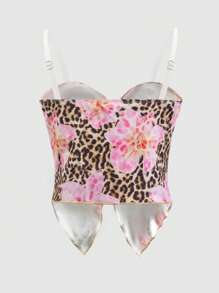 SHEIN Tween Girl Holiday Floral Print Split Hem Cute Tube Top, Summer