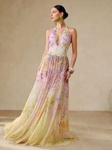 Swim Oasis 女士浪漫优雅渐变色花卉印花连体泳衣