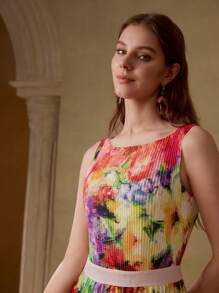 MOTF PREMIUM Abito plissettato con stampa floreale - Multicolore - Visualizzare 4