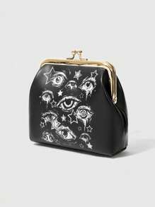 ROMWE Goth Monedero portátil de estilo gótico con estampado de ojos de moda