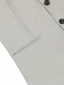 Manfinity Bizformal 2件套男士灰色商务休闲西装 - 淺灰色 - 查看 5
