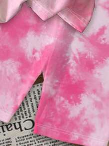 SHEIN 青春期女孩休闲可爱卡通水豚印花短袖短裤两件套服装，适合夏季度假，放松，轻松舒适，小花朵，休闲装，家庭出游季节，珍惜小快乐，度假童装，度假服装，婴儿必需品，清凉假期，舒适感觉，青春期女孩日常时尚 - 彩色 - 查看 6