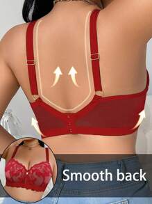 SHEIN Sujetador de acero de talla grande con bordado
