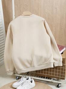 SHEIN Manfinity Dauomo Sudadera básica de cuello redondo con bordado y manga larga para hombre
