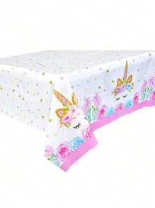 Taplak Meja Pesta Ulang Tahun Bertema Unicorn Merah Muda, Hadiah Pesta, Dekorasi Pesta Pernikahan, Kembali ke Sekolah, Hari Valentine - 1 taplak meja unicorn pink - View 1