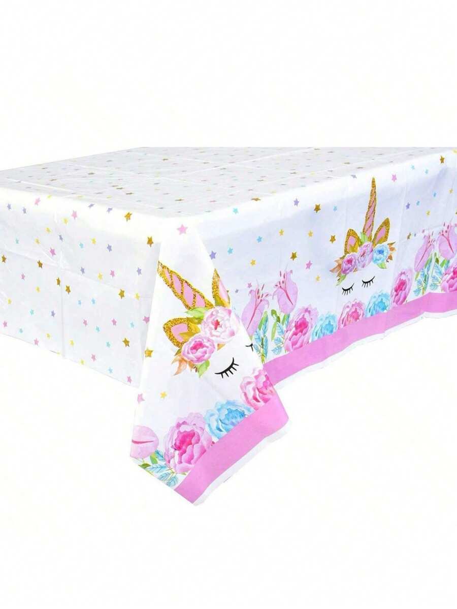 Taplak Meja Pesta Ulang Tahun Bertema Unicorn Merah Muda, Hadiah Pesta, Dekorasi Pesta Pernikahan, Kembali ke Sekolah, Hari Valentine - 1 taplak meja unicorn pink - View 1