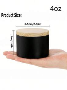 12 hộp nến kim loại 4oz/8oz có nắp vân gỗ - Hoàn hảo cho việc tự làm nến, liệu pháp hương thơm và thủ công - Hộp đựng bền, có thể tái sử dụng để trang trí nhà cửa và làm quà tặng tiệc - màu đen - Xem 7