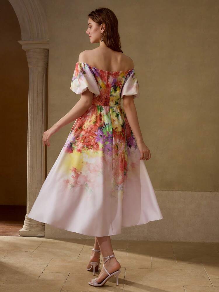 VESTIDO FLUIDO COM ESTAMPA FLORAL