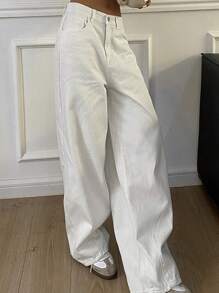 Dazy Tall Jeans rectos y holgados de diseño con bolsillos para mujer