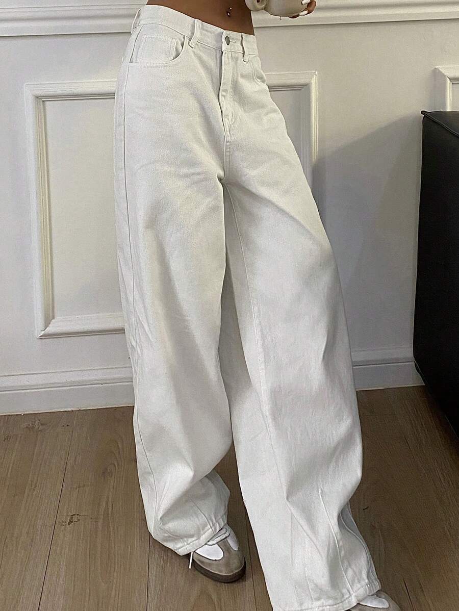 Dazy Tall Jeans rectos y holgados de diseño con bolsillos para mujer