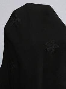 SHEIN LUNE 大码纯色简约短袖衬衫，休闲日常穿着 - 黑色 - 查看 6