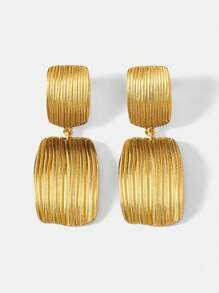 MOTF PREMIUM 18K GOLD PLATED GEOMETRIC DANGLE EARRINGS - Gold - View 1