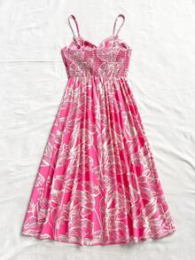 Soleia WYWH Resort 女款热带树叶印花细肩带扭纹黄色沙滩裙 - 彩色 - 查看 2