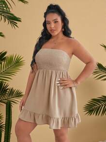 Travachic Vestido tubo bajo con fruncido
