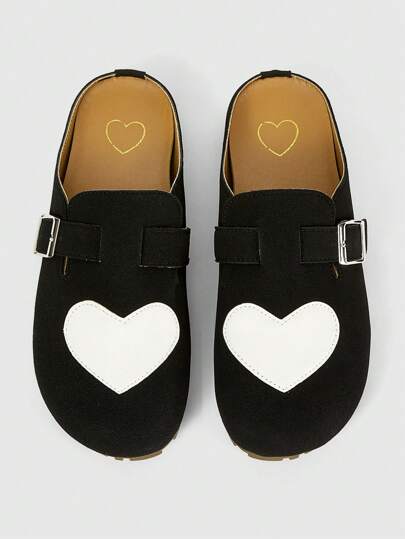 Kawaii Women's Dark Punk Goth Shoes: Closed Toe Hollow Mule Loafers, Mary Jane Flats, Soft Sole Slip-On Sandals