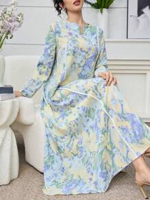 Yasmyna 女式简约百搭花卉印花长袖连衣裙 - 彩色 - 查看 1