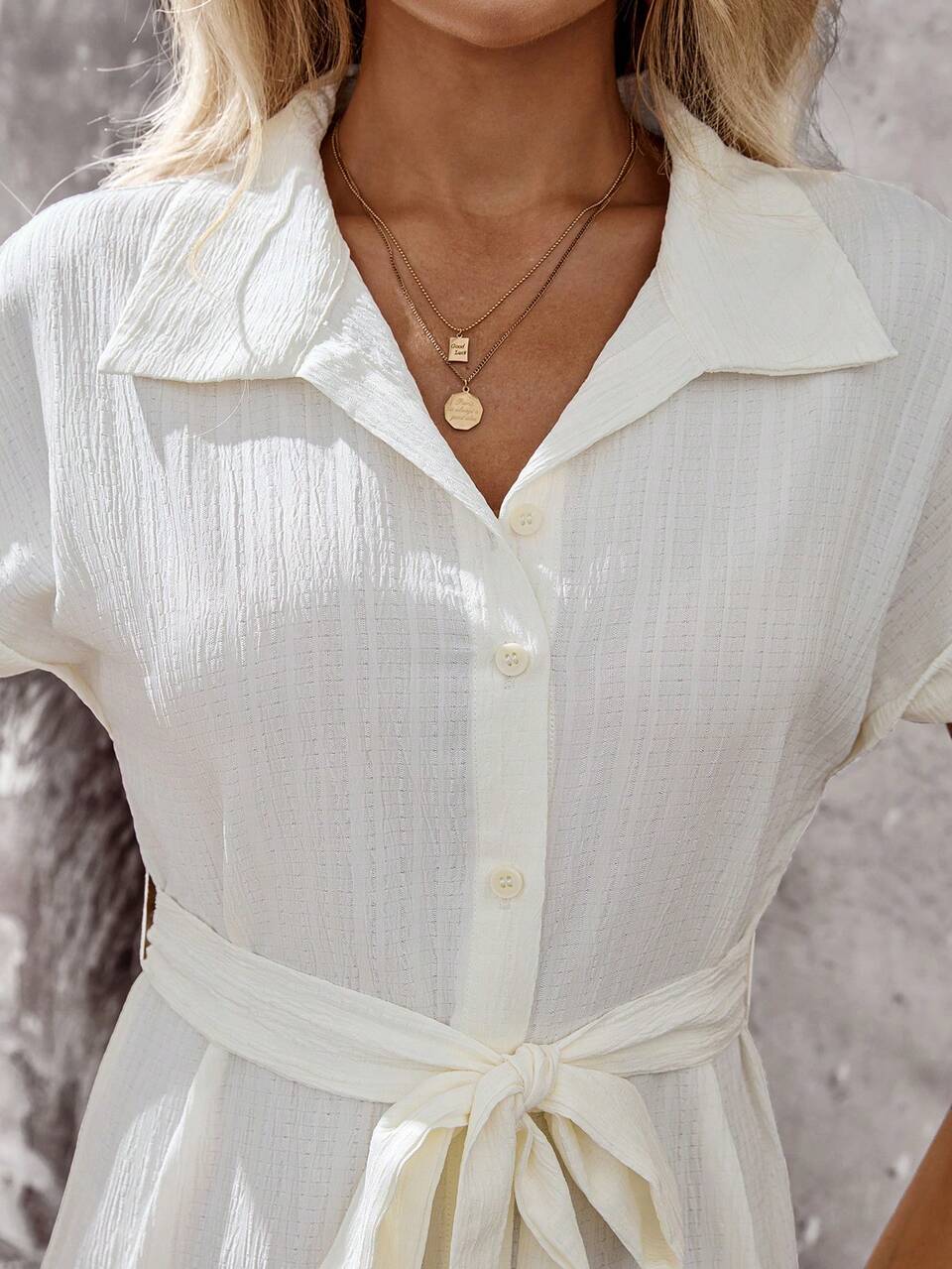 Women's Midi White Summer Casual Elegant Brunch Dress,Classy Beach Outfits,Country Concert Vacation Outfit,Modest Work Dresses For Woman