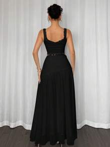 Firerie 女士优雅简约白色雪纺 A 字高腰不对称拉链夏季超长沙滩/度假裙