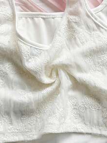 Soleia Áo ba lỗ họa tiết xương cá thêu dệt kim Jacquard hiệu WYWH dành cho nữ, màu trắng - Nhiều màu - Xem 8